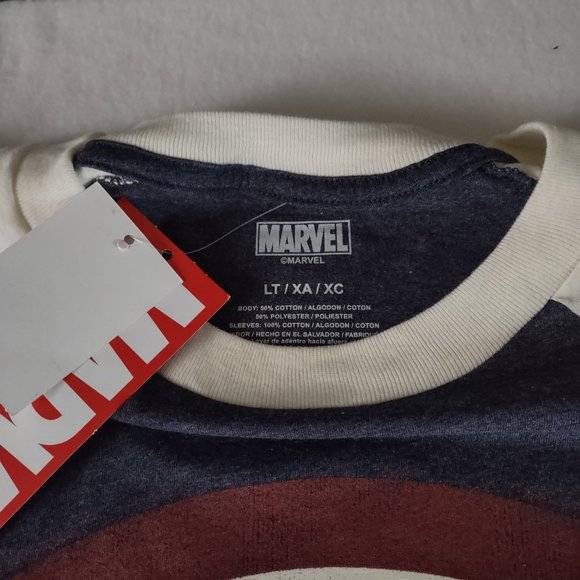 Mens Crew Neck Short Sleeve Captain America Big and Tall SIZE LT - Picture 6 of 11